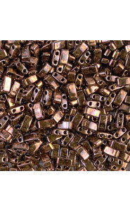 Miyuki half tila 5x2.4mm beads - Metallic dark raspberry iris HTL-457B